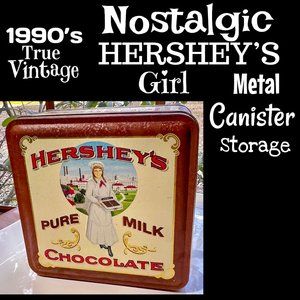 ▪️VTG▪️HERSHEY'S GIRL▪️Metal Canister Storage